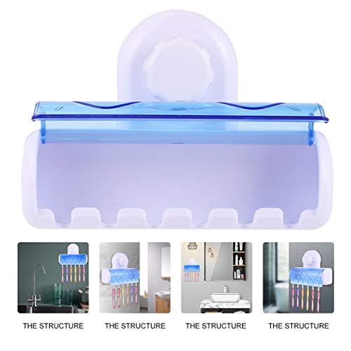 YARNOW 2 pçs 6 buracos de parede dispensador de escova de dentes resistente à poeira, escova de dent