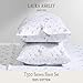 Laura Ashley - Queen Sheets, Soft Sateen Cotton Bedding Set - Sleek, Smooth, & Breathable Home Decor (Lorelei Dark Blue, Queen)