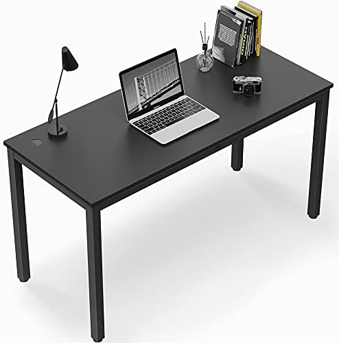 EUREKA ERGONOMIC 55 Inch Large Black Home Office Computer Desk, Simple Modern Long Sturdy Work Study Writing PC Gaming Table, for Adults Teens Kids Bedroom Kitchen Dinning Room with Metal Frame