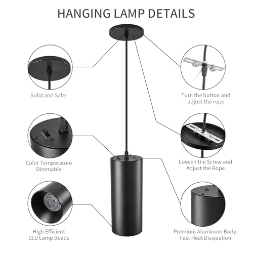 SAMPHON 4" Modern Pendant Lights - Kitchen Island & Eye Care LED - Image 6