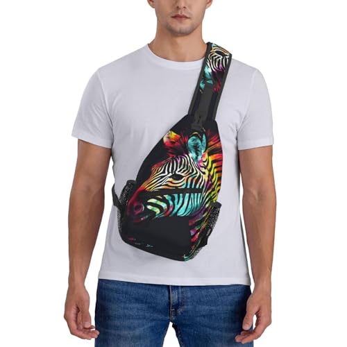 Bolso de pecho cruzado para hombre colorido arcoíris miniatura 7