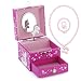 RR ROUND RICH DESIGN Kids Musical Jewelry Box for Girls with Drawer and Jewelry Set with Lovely Unicorn Theme - Swan Lake Tune Rose Red