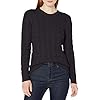 Amazon-Essentials-Womens-Long-Sleeve-100-Cotton-Cable-Crewneck-Sweater Amazon Essentials Women's Long-Sleeve 100% Cotton Cable Crewneck Sweater, Black, Medium