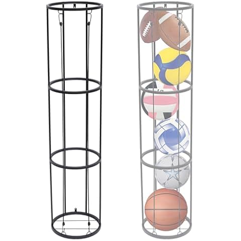 awagas 3 Layer Garage Ball Storage, Easier Access Ball Organizer, Space Saving Sports Equipment Basketball Racks for Balls, Soccer, Volleyball, Football Holder Storage for Garages, Yard, Gym, and Home Cover
