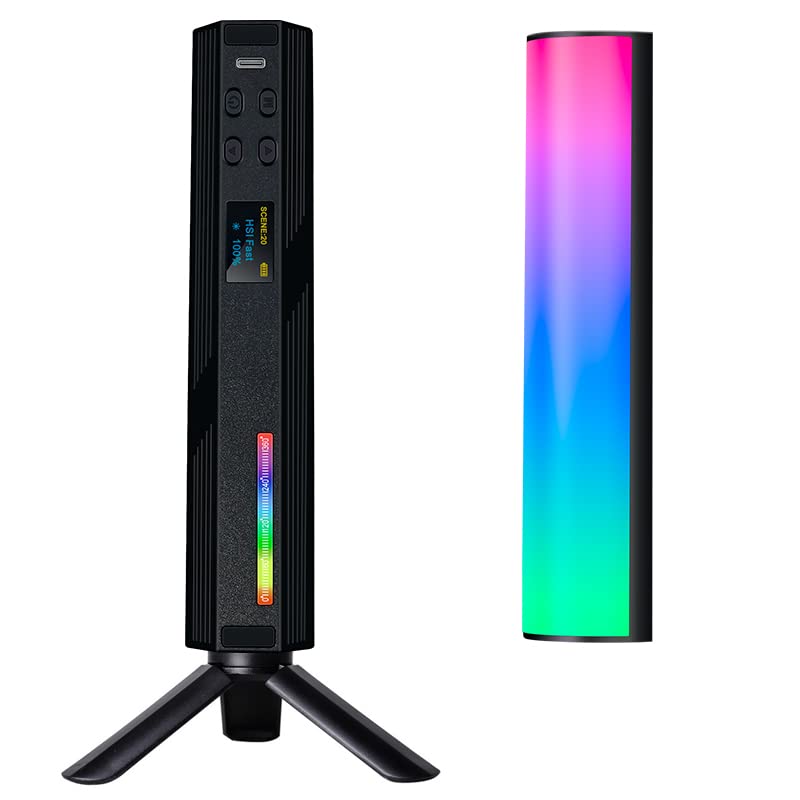 VKONERLLED RGB Photography Stick Creative Video Fill Handheld Handheld Led Light Stick CRI95+ 2500K-9000K Built-in Battery 3000mAh Compatible with Vlogging YouTube Living