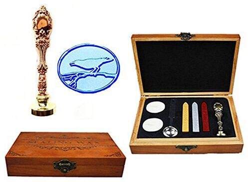 Coffret cadeau en bois et cachets de cire personnalisés pour invitations