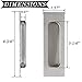 2 Pack Rectangular Flat Plate Flush Recessed Sliding Pocket Door Handles 4-3/4in x1-3/5in(120mmx40mm)