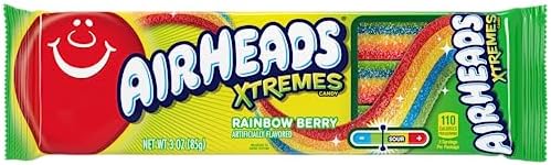 Airheads Xtremes Belts Candy, Chewy Candy Package, Rainbow Berry Fruit Flavor Artificially Flavored, 3 Ounces (12-Pack) - 2