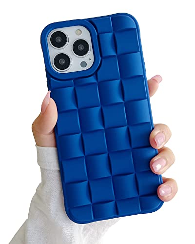 Ginkgonut Compatible with iPhone 13 Pro Case for Women/Girls, Cute 3D Laid Desgin Soft Silicone Shockproof Raised Bumper Corners Case for iPhone 13 Pro（Dark Blue）