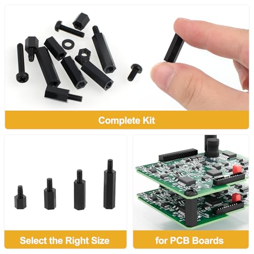 Image of Exqutoo 620Pcs M3 Male Female Hex Standoffs Screws Assortment Kit, External & Internal Threaded Standoffs Spacers, Nylon Screws, Washers, Hex Nuts Included, for PCB Motherboard, Circuit Board