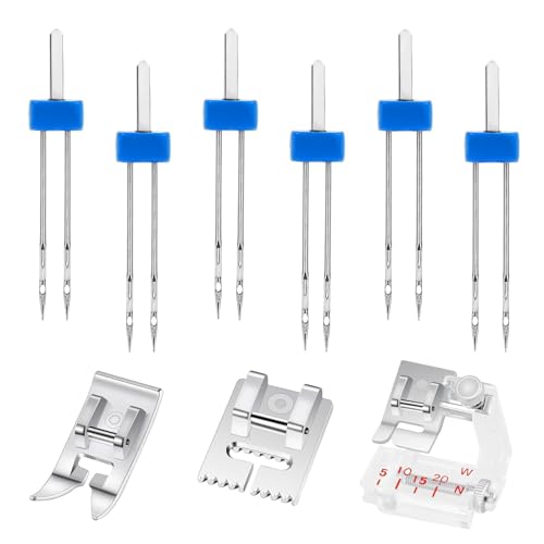 6 Pack Twin Needle for Sewing Machine, Double Twin Needle