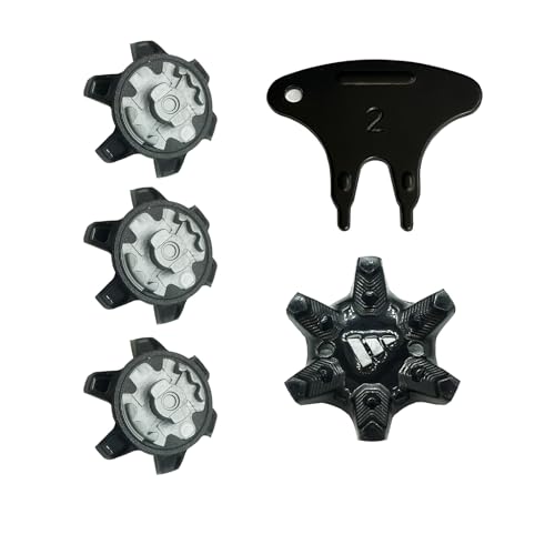 Golf Shoe Spikes,20 Pcs Golf Spikes Replacements with 1 Pcs Golf Shoe Cleats Wrench Easy Installation Second Generation (Black Grey) LONGKUN - 4