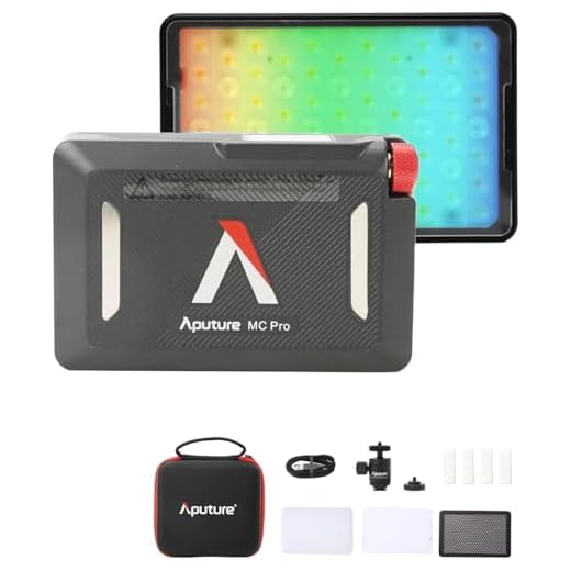 Aputure MC Pro (RGB, 2.000K-10.000K) Mini-LED-Panel-Licht - Aluminium-Gehäuse mit IP65, Professionelle Optische Linse, Extra Lange Akkulaufzeit, Integrierte Lichteffekte, Beidseitig Magnetisch