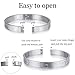 WFYOU 3PCS Stainless Steel Imperial Crown Bracelets for Men Gold Roman Numeral Bangle Bracelet Adjustable Cuff Bracelet Mens Luxury Jewelry Gifts (09:Silver- Square)