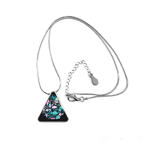 Collier pieuvre en triangle avec chaîne en métal argenté