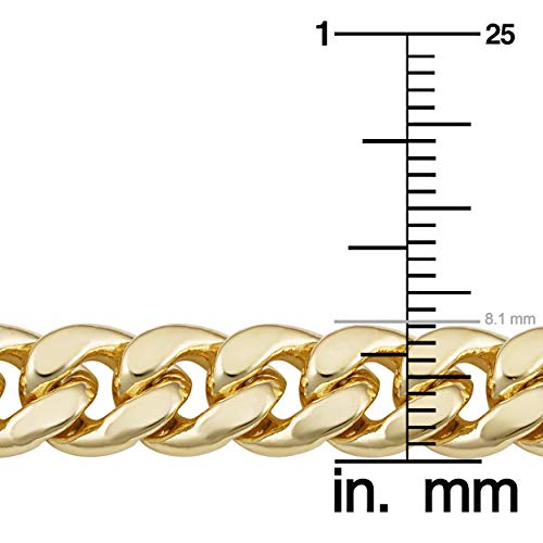 14k Gold Filled 8.1 Mm Miami Cuban Curb Link Chain Necklace (24 or 26 inch) | Chunky Link Jewelry for Men4