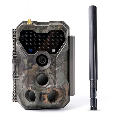 Meidase S970 4G LTE Cámara de Caza, 48MP 1296P, con Función de Transmisión en Vivo, Visión Nocturna, Activación por Movimiento 0.1s, Impermeable, Transferencia de App, GPS Posicionamiento