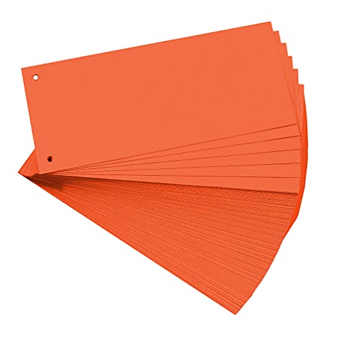 Exacompta 13465B 100er Pack Karton-Trennstreifen. 10,5 x 24 cm orange. Für eine übersichtliche Anblage Ihrer Dokumente. Trennlaschen Trennblätter Ordner Register Blauer Engel