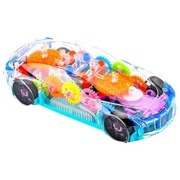 Rubela 3D Super car, Transparent Concept Racing car Toy,car Toy for Kids with 360 Degree Rotation, Sound and Light, Gear Simulation Mechanical car, Toy for Boys and Girls Multi Color