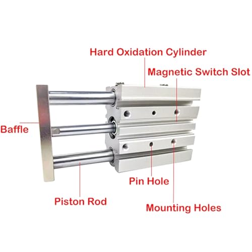 Cylindre pneumatique à trois axes MGPM25x125 à double effet