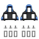 2 Stück SPD SL Cleats, Fahrrad-Cleats kompatibel mit Shimano – BH12 / SH12 2° Float für Rennradschuhe, Ersatzlockplatten für SPD-SL Pedale, für 3-Loch Schuhe (Blau)