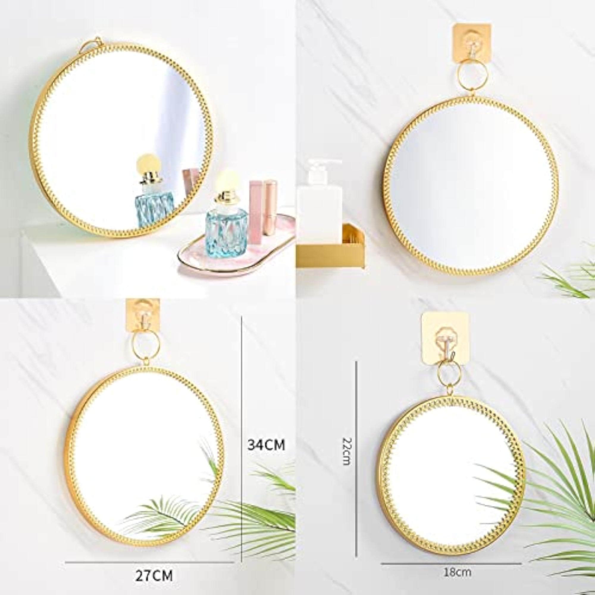 Round Makeup Vanity Dressing Mirror, Bathroom Mirror