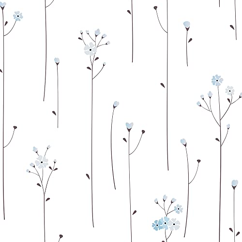 Papel de Parede Adesivo Romântico Azul Decora