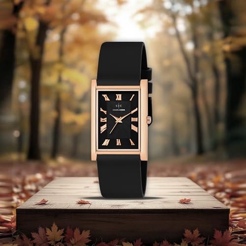 Image of CHARLIEKEEN Slim Analogue Watch, Black Dial, Leather Strap