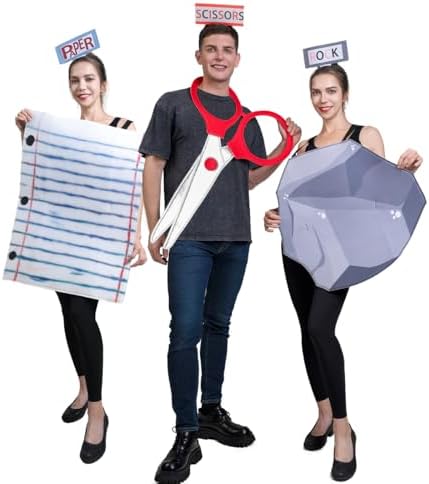 Adult Rock Paper Scissors Costumes Family Costume for 3-4 People