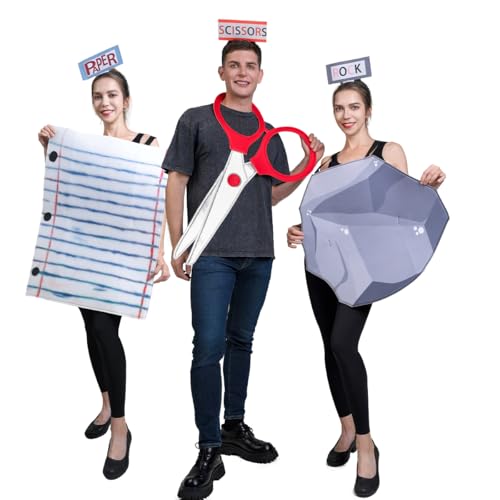 KalcyKizz Adult Rock Paper Scissors Costumes Family Costume for 3-4 People