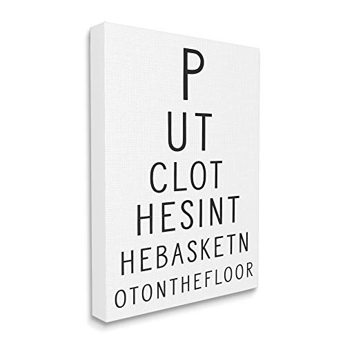 Stupell Industries Put Clothes in Basket Laundry Eye Chart Humor