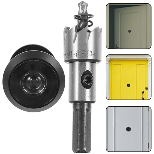 HOMSFOU 1set Mirilla de Puerta Alta Definición Diseño Antipalanca para Mayor Seguridad Fácil de Instalar Kit Mirilla para Puertas de Apartamentos y Hoteles miniatura 5