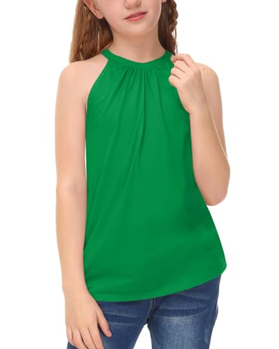 BesserBay Girls Casual Tank Top Summer Sleeveless Halter Neck Shirt 5-14 Years
