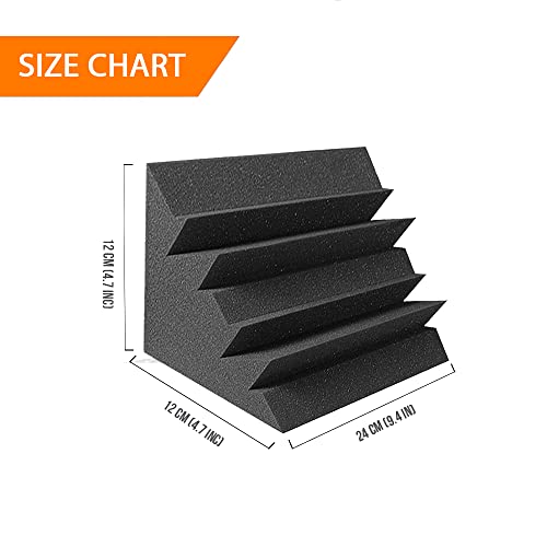 Acepunch 8 Pack Bass Trap Acoustic Foam Panel Diy Design Studio Soundproofing Wall Tiles Sound Insulation 4.7" X 4.7" X 9.4" Black Ap1133 #TOP1