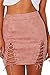 Laucote Woman Sexy Criss Cross Tight Bodycon Faux Suede Stretch Split Mini Skirt