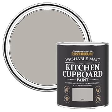 Rust-Oleum Light Grey Kitchen Cupboard Paint in Matt Finish - Flint 750ml