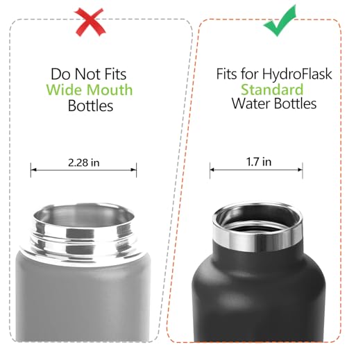 Image of EIPOSAU Auto Flip Lid for Hydro Flask Standard Mouth Bottle, Spout lid for HydroFlask Narrow Mouth Bottle, Replacement Lid with Button Lock