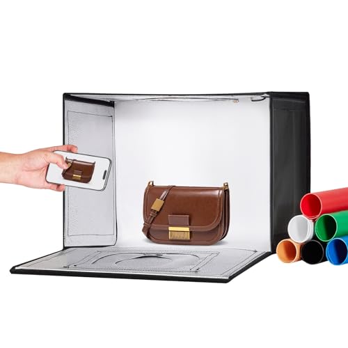 VEVOR Lichtbox für Fotostudios, 12 x 12 Zoll, 3000–5600 K, einstellbare 3 Farbtemperaturen, professionelles Aufnahmezelt-Set mit 120 LEDs, 6...