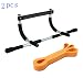 EXEFIT Door Gym Bar with Asistant Bands Perfect Workouts for Pull-Up Chin-Up Push-Up Sit-Up Hanging Bands Exercise Portable and Detachable