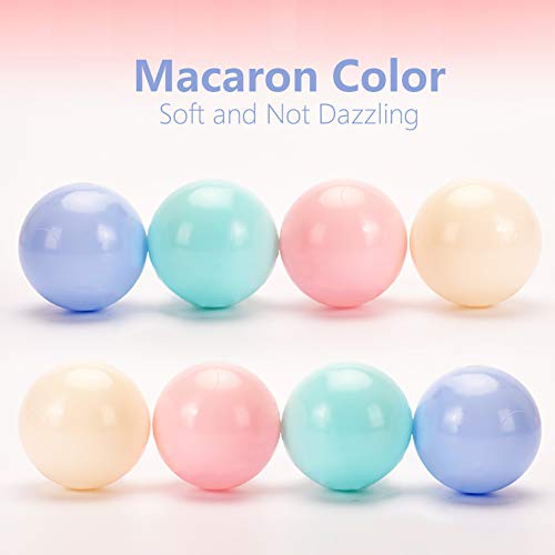 Thenese Pit Balls For Kids, 100 Pcs 2.15 Inches Thicken Soft Plastic Crush Proof Ball Pit Balls Bpa Phthalate Free Baby Toddler Toy Ball With 3 Color White Clear And Pink #TOP3
