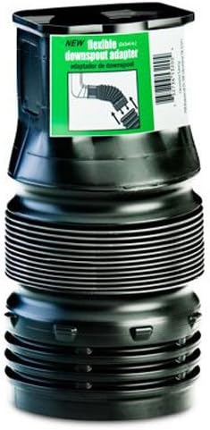 Flex-Drain ADP53202 Downspout Adaptor, Landscaping Drain Pipe Adapter 2 by 3 by 4-Inch,Black