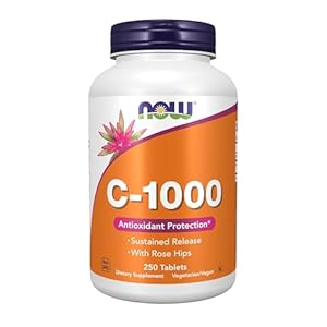 NOW Foods Supplements, Vitamin C-1,000 with Rose Hips, Sustained Release, Antioxidant Protection*, 250 Tablets