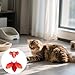 yeeplant Kitifish Interactive Cat Toy, Fish Design with Feather & Bell, USB Rechargeable, Engages Cats in Active Play & Hunting Fun, Red