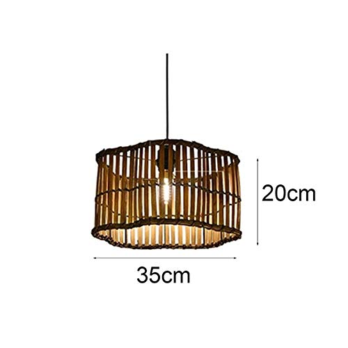 Lampe de plafond moderne style japonais suspension rotin e27 - 2
