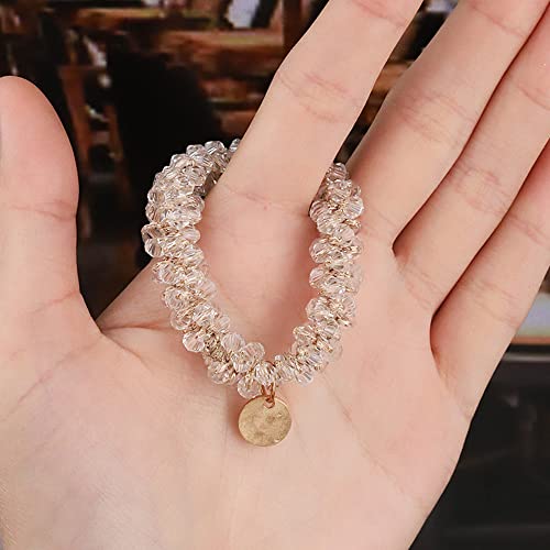 5 Pcs Hair Ties Hair Ring Rhinestone Hair Bands Hair Ropes Pearls Hair Elastic Bracelet Ponytail Holders Hair Accessories For Women And Girls #TOP7