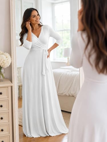 Image of PinkPatty Plus Size Maxi Dress for Women 3 /4 Sleeve Casual Long Dress
