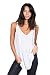 AD Womens Prewash Casual Bk Detail Oversized Loose Slub Tank Top (White, Large)
