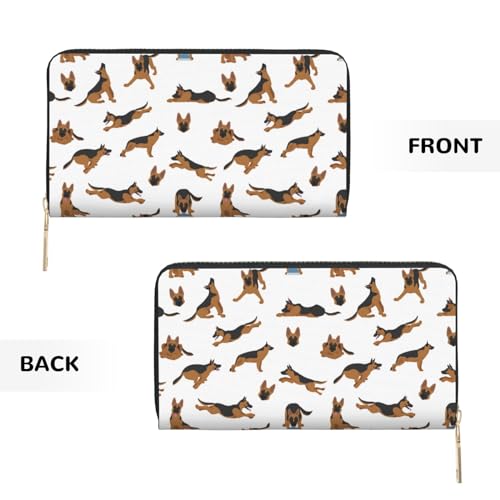 Travel Wallet Womens - German Shepherd Dog Cheerful Zipper Wallets for Women, Cute Wallets for Women4