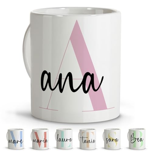Tazas de Café Personalizada. Tazas con Nombre. Taza Desayuno.
