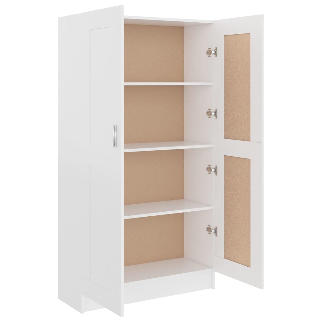 Armadietto in Holz Bücherschrank Aktenschrank Armadietto per Garage Armadio Ufficio Mobili Uffici-Bianco-150 cm